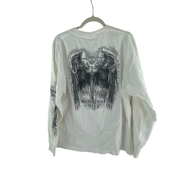 Astyle Apparel Laconia 2013 Motorcycle Week Long Sleeve T-Shirt XL White Activew - Picture 3 of 6